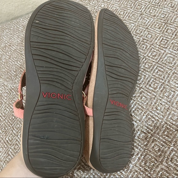 Vionic Kirra T Strap Thong Sandal Coral Laser Cut Suede Sz ?? 10’ Long Comfy - Picture 4 of 7